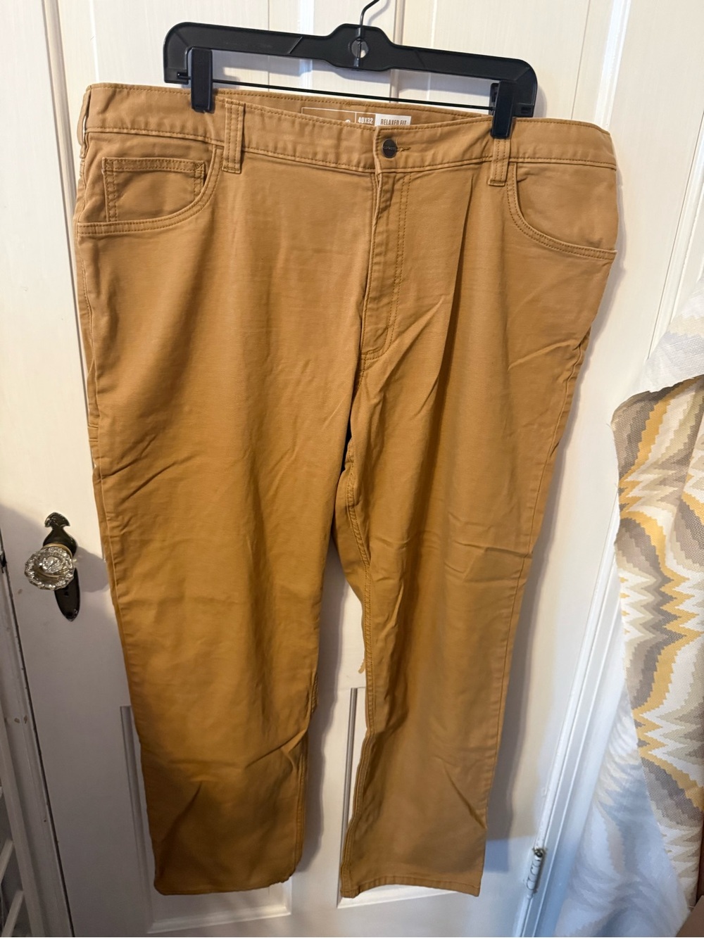 Men's Carhartt tan canvas work pants size 40X32.